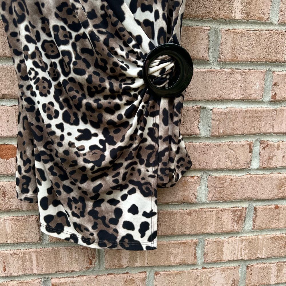 Cach Leopard Print Wrap Top - image 2